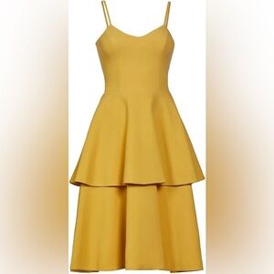 Dress the Population, Sunflower Yellow Tiered Dress